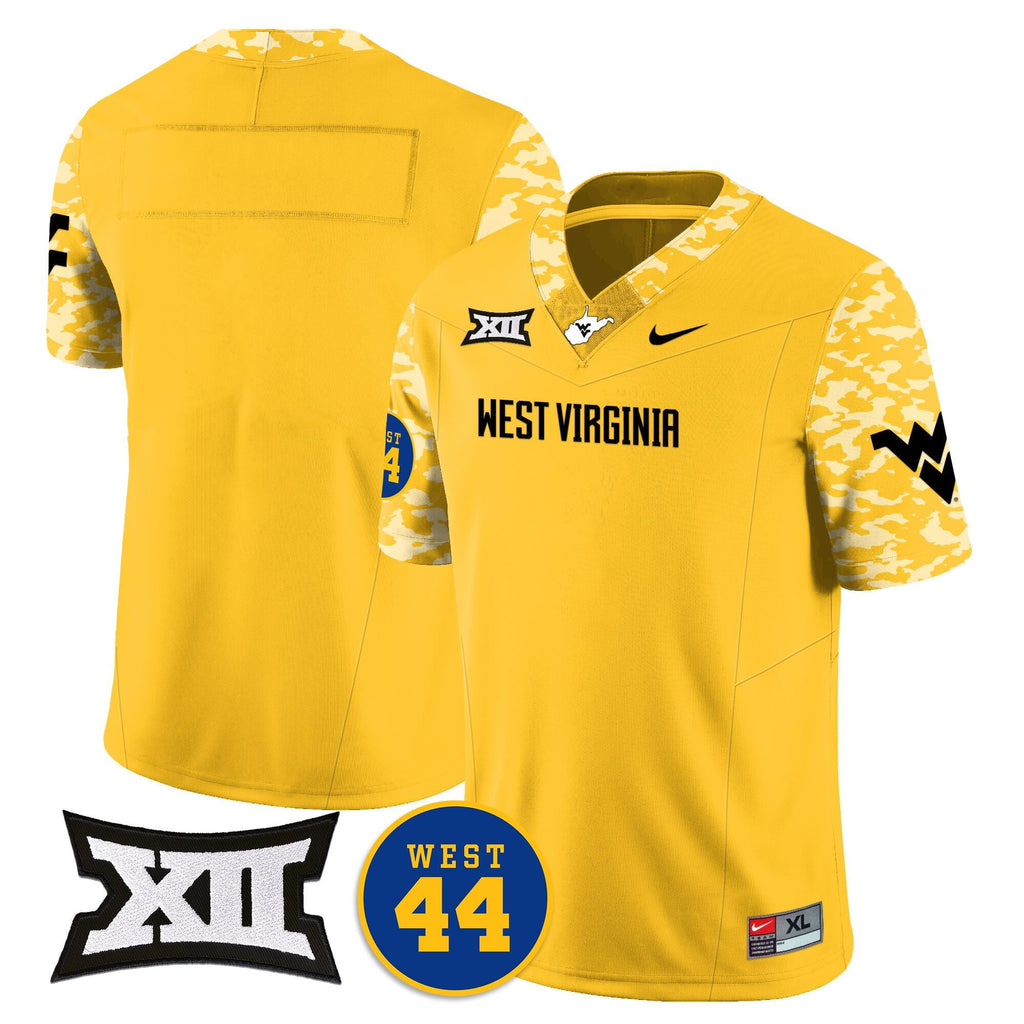 Men's West Virginia Mountaineers 2024 Vapor Limited Jersey - All Stitched - Honor Jerry West