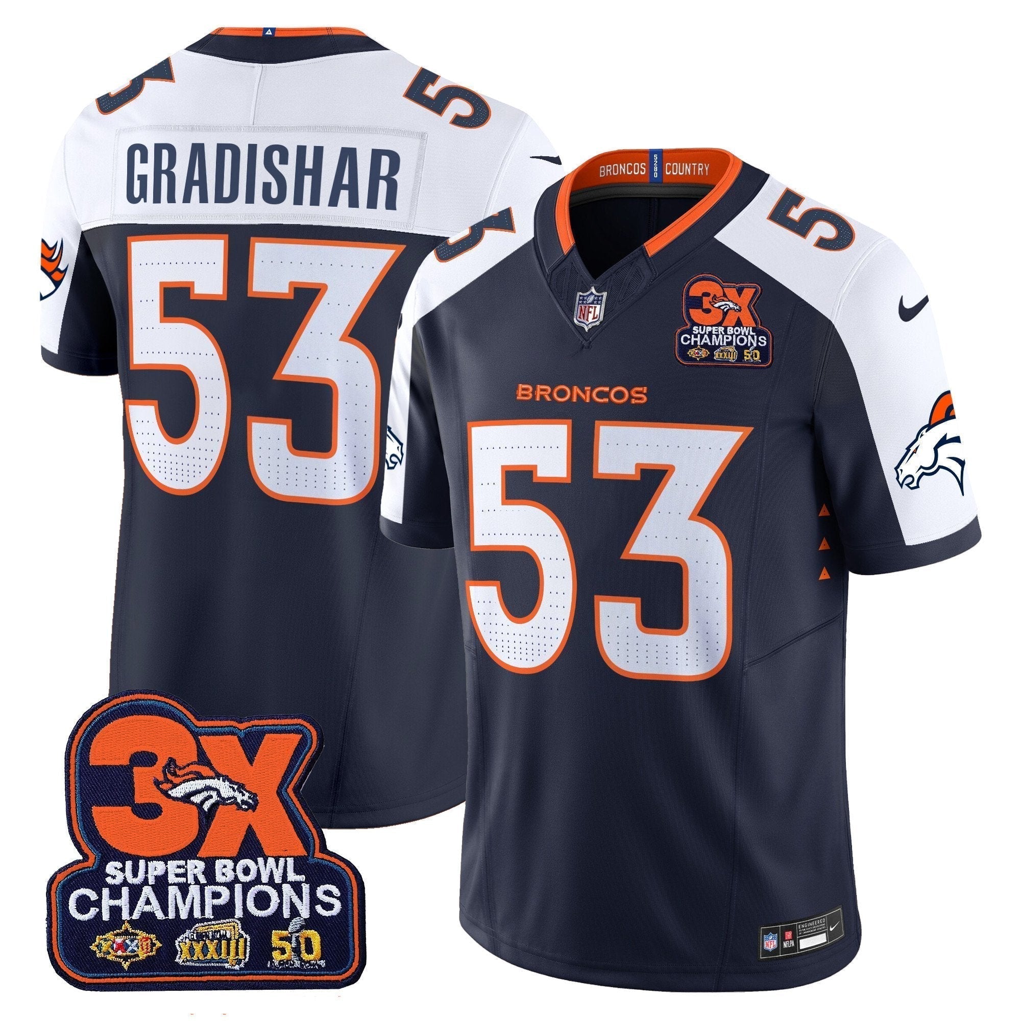 DEN 3-Time Champions Patch Vapor Limited Jersey