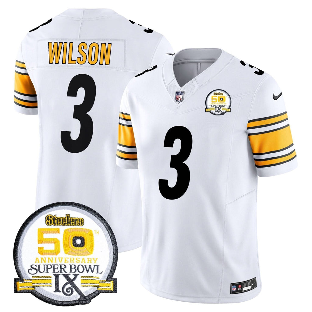 PIT 50th Anniversary Of Super Bowl IX Patch Vapor Limited Jersey