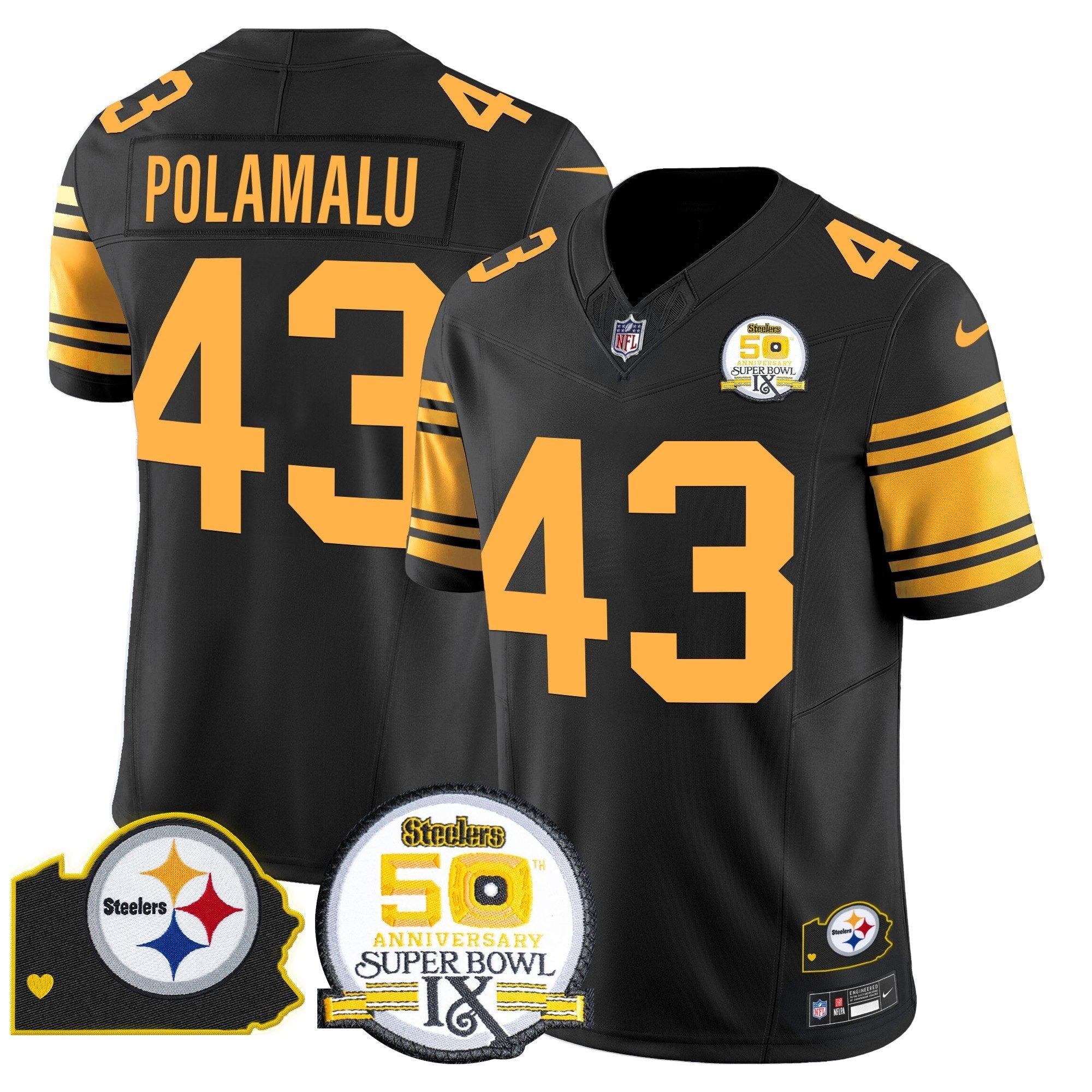 PIT 50th Anniversary Of Super Bowl IX & Map Patch Vapor Limited Jersey
