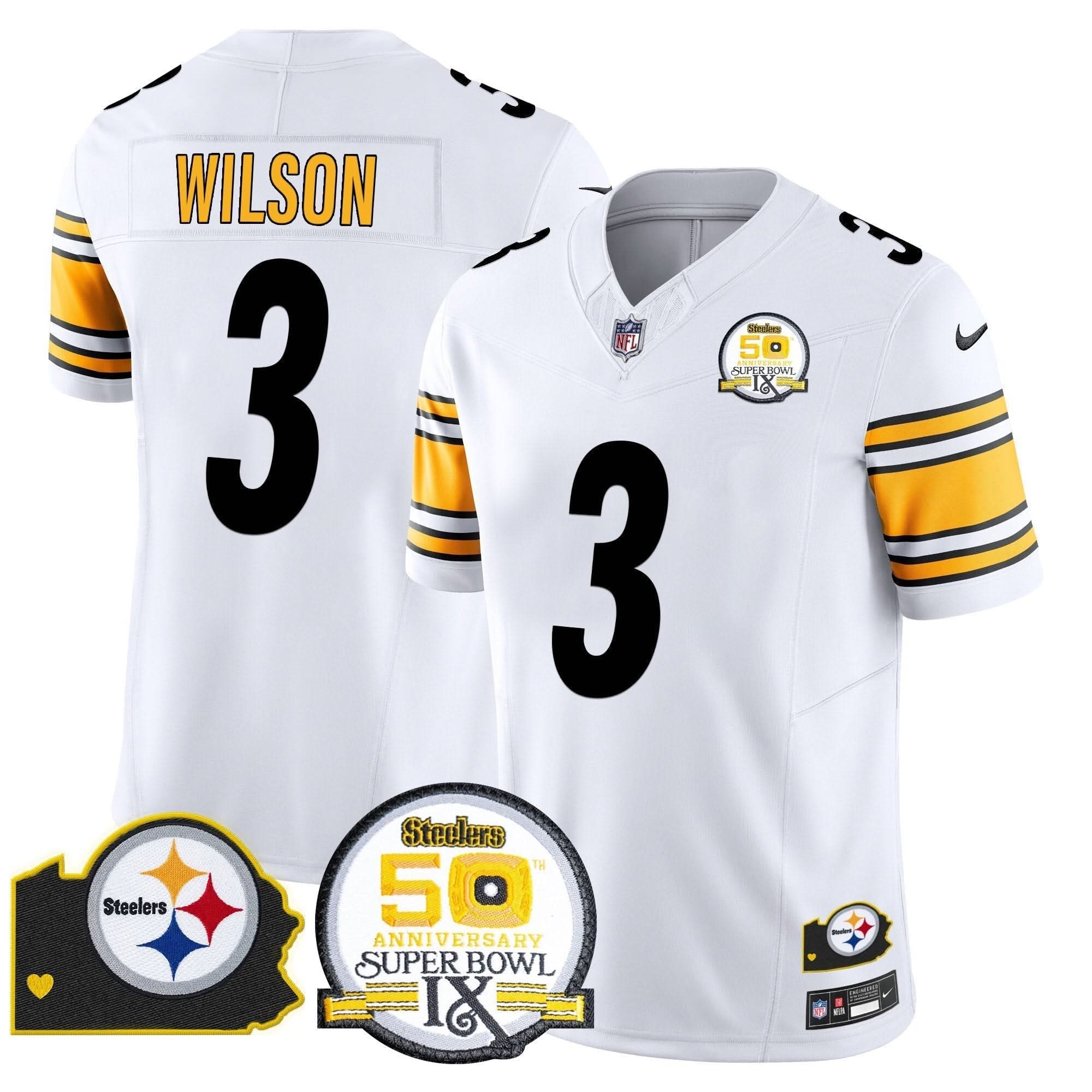 PIT 50th Anniversary Of Super Bowl IX & Map Patch Vapor Limited Jersey