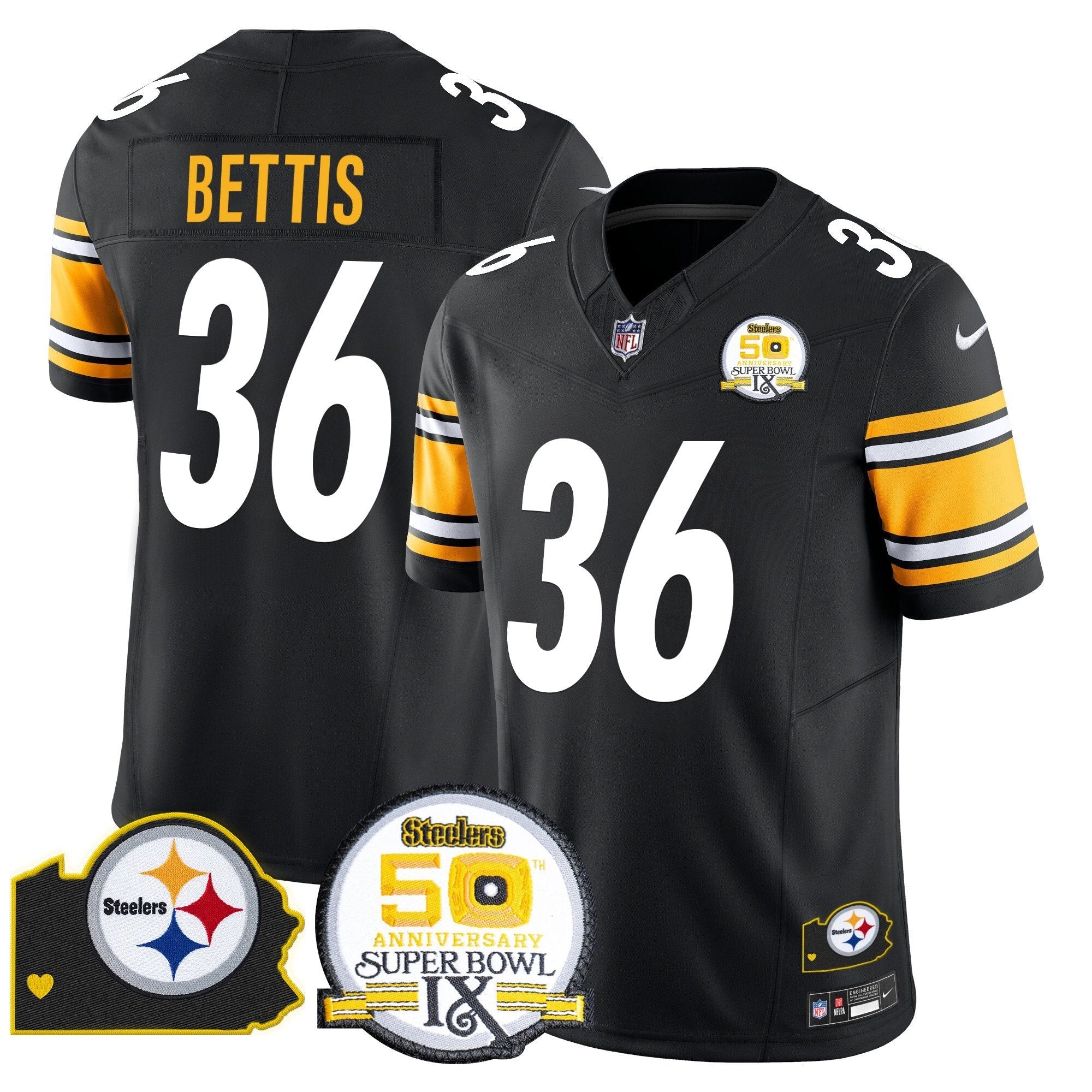 PIT 50th Anniversary Of Super Bowl IX & Map Patch Vapor Limited Jersey