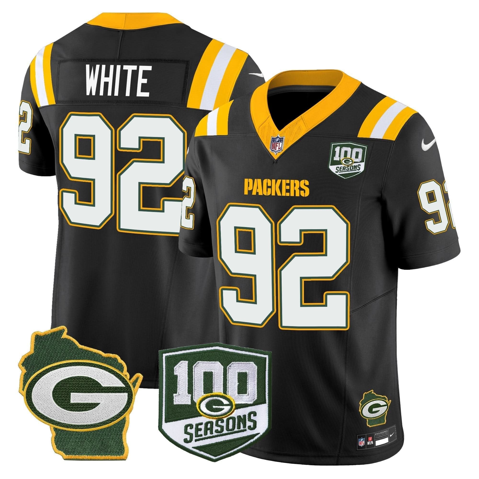GB 100th Season & Home Patch Vapor Limited Jersey