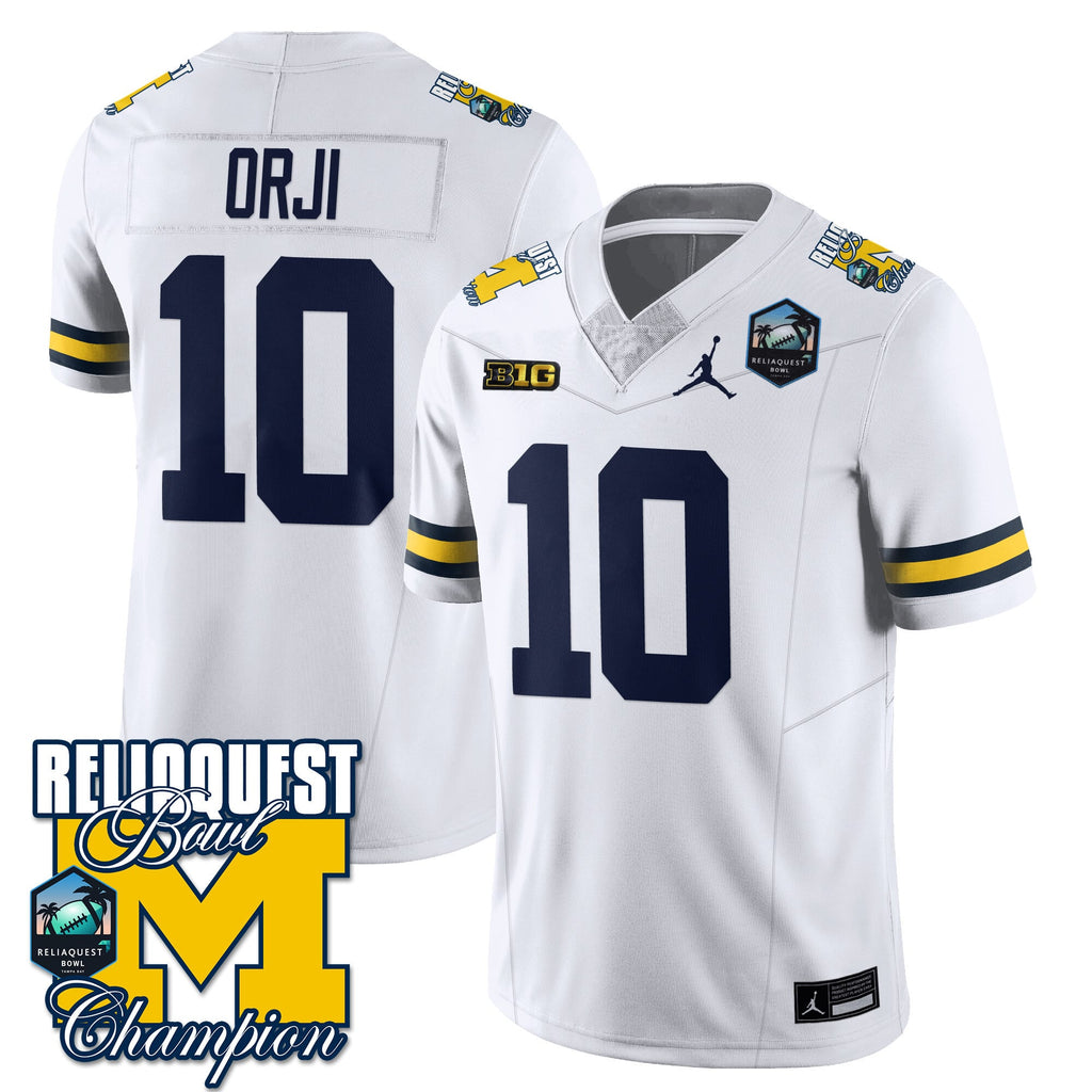 Men's Michigan Wolverines 2024 ReliaQuest Bowl Champions Jersey - All Stitched