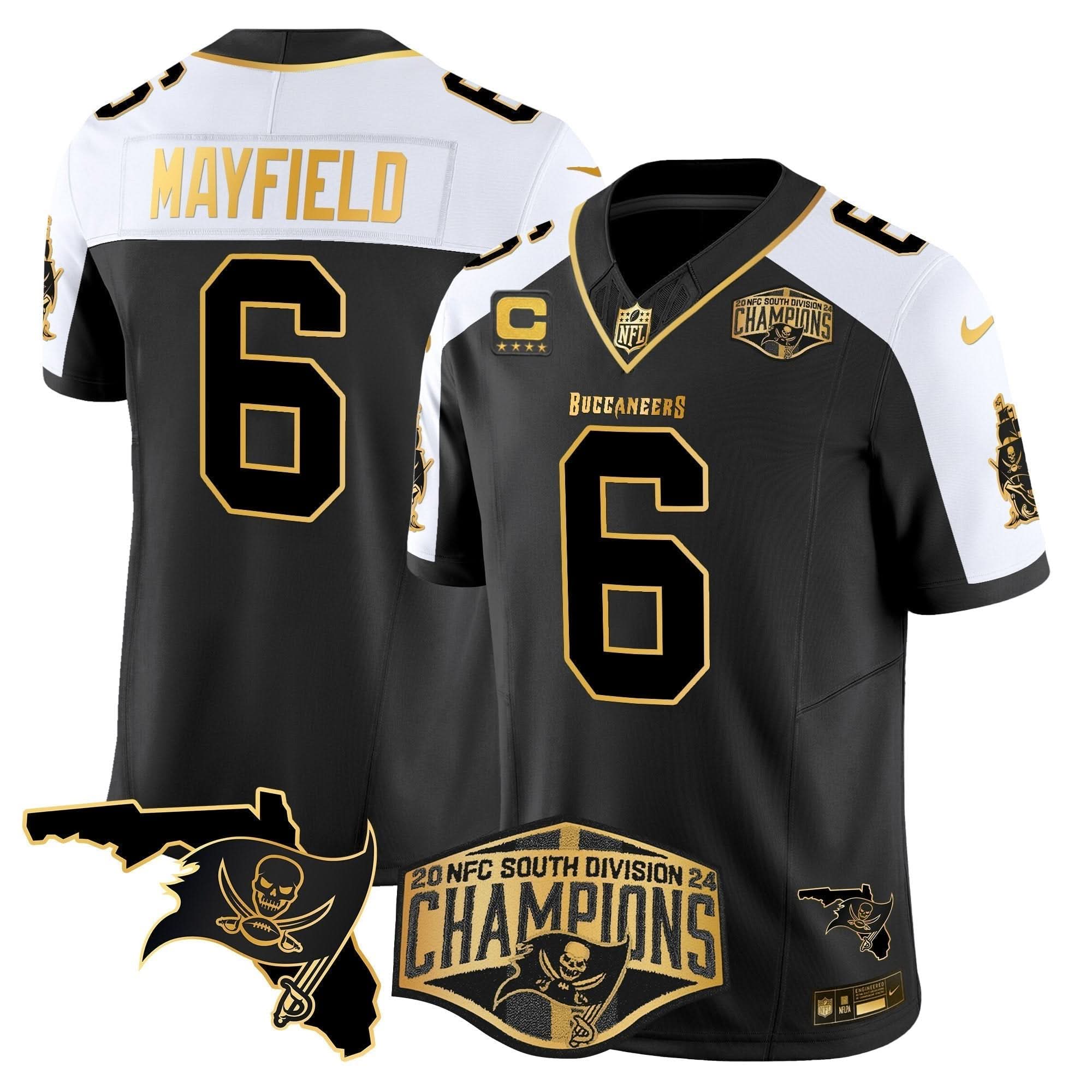 TB 2024 NFC South Division Champions Patch Gold Vapor Limited Jersey