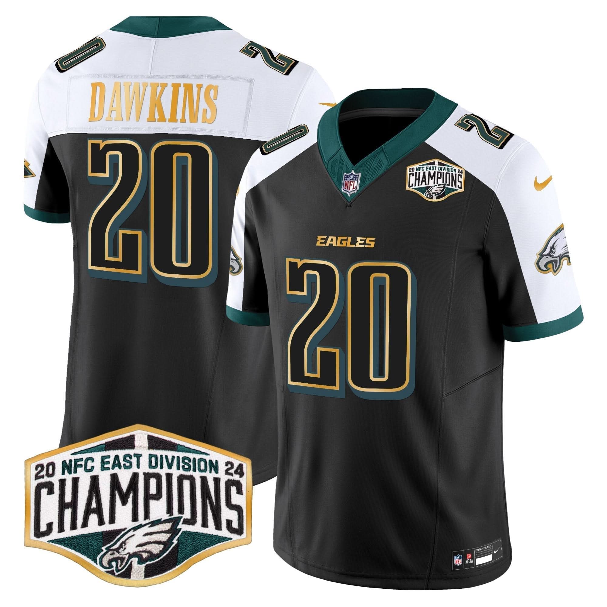 PHI 2024 NFC East Division Champions Gold Trim Vapor Limited Jersey