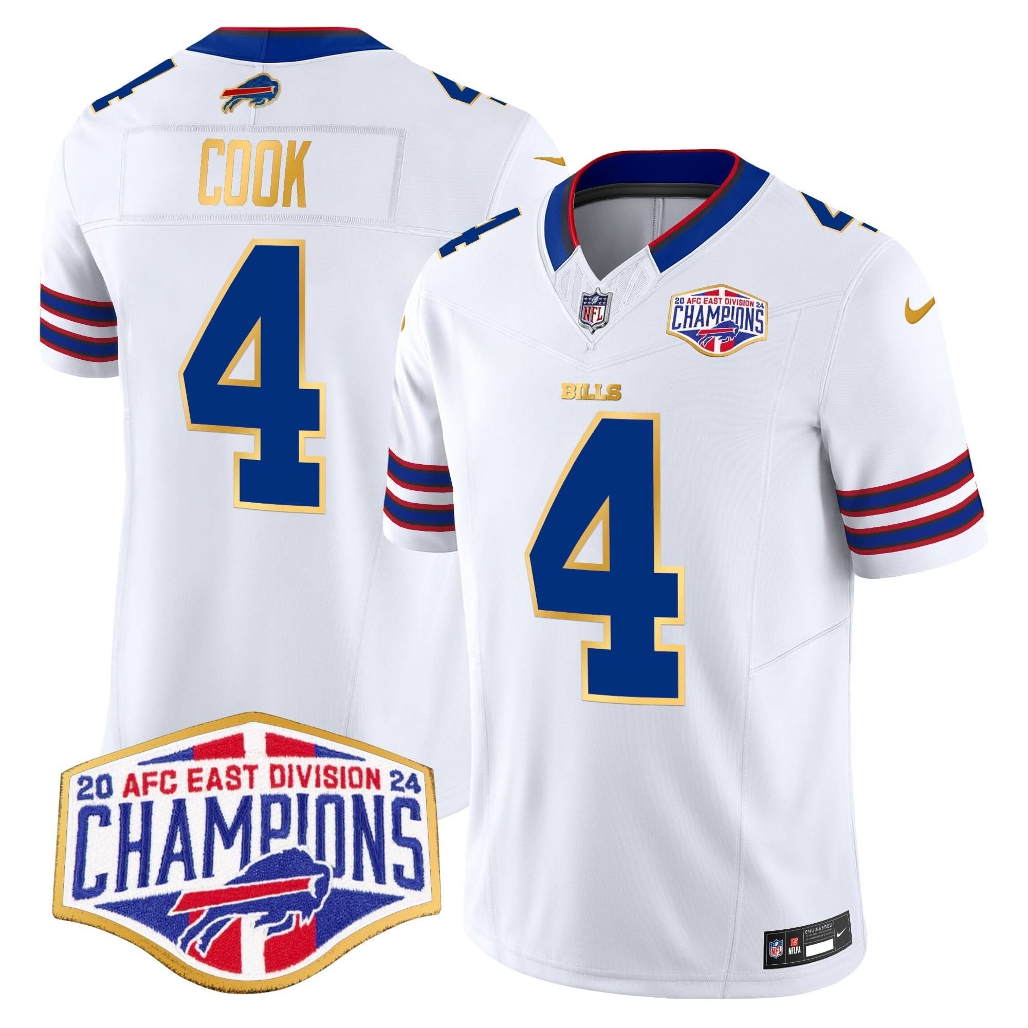 BUF 2024 AFC East Division Champions Gold Trim Vapor Limited Jersey