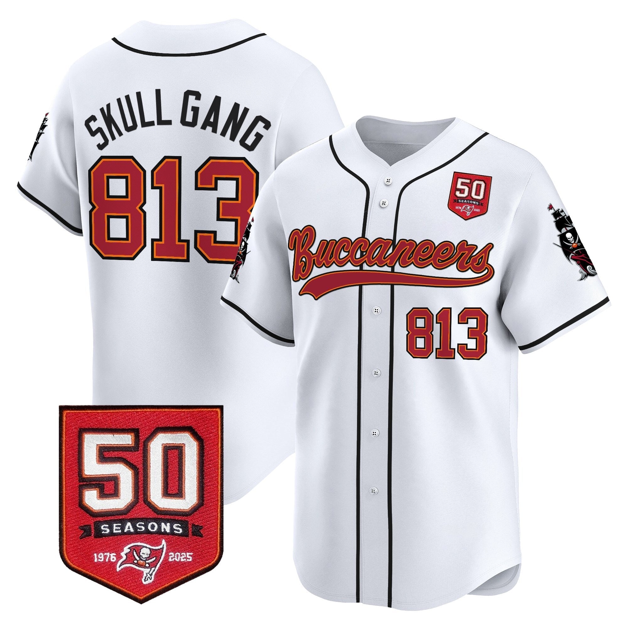 TB 50th Season Patch Vapor Baseball Jersey - All Stitched