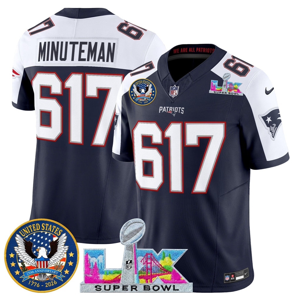 NE "Super Bowl LX & United States 250th Patch" Vapor Limited Jersey
