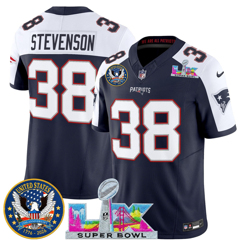 NE "Super Bowl LX & United States 250th Patch" Vapor Limited Jersey