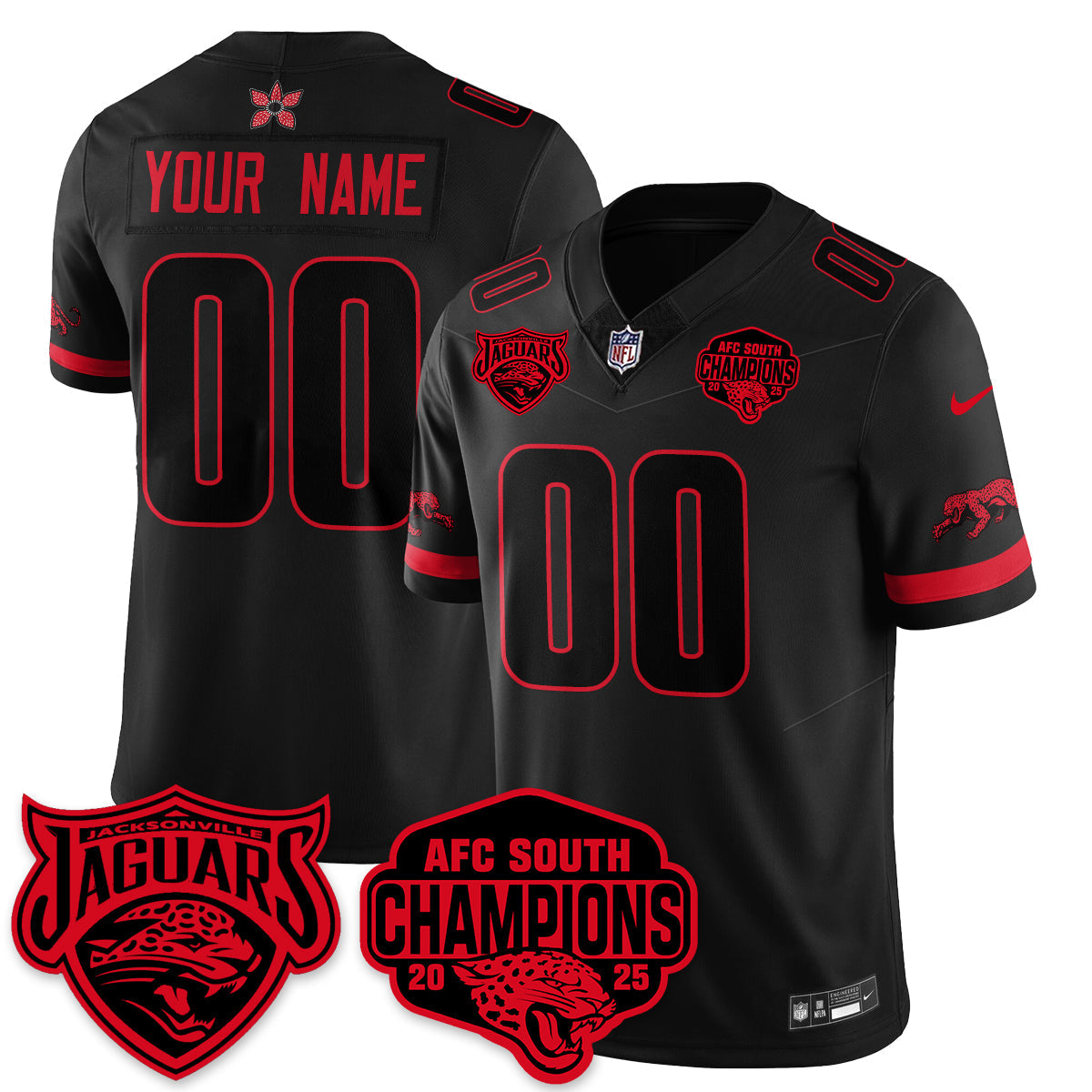 JAX Stranger Things AFC South Division Champions Vapor Limited Throwback Jersey