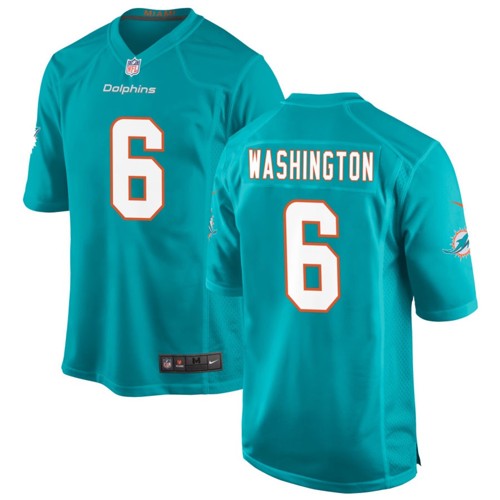 Malik Washington Miami Dolphins Jersey - Aqua