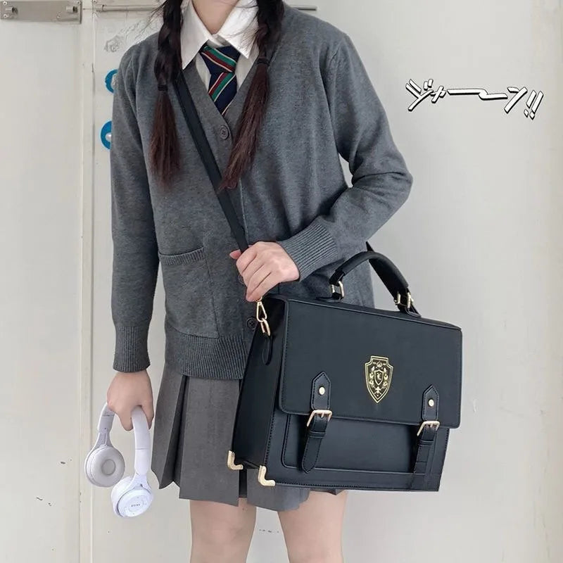 Jingchuan University jk uniform bag college wind one shoulder crossbody portable student women's bag badge retro double shoulder