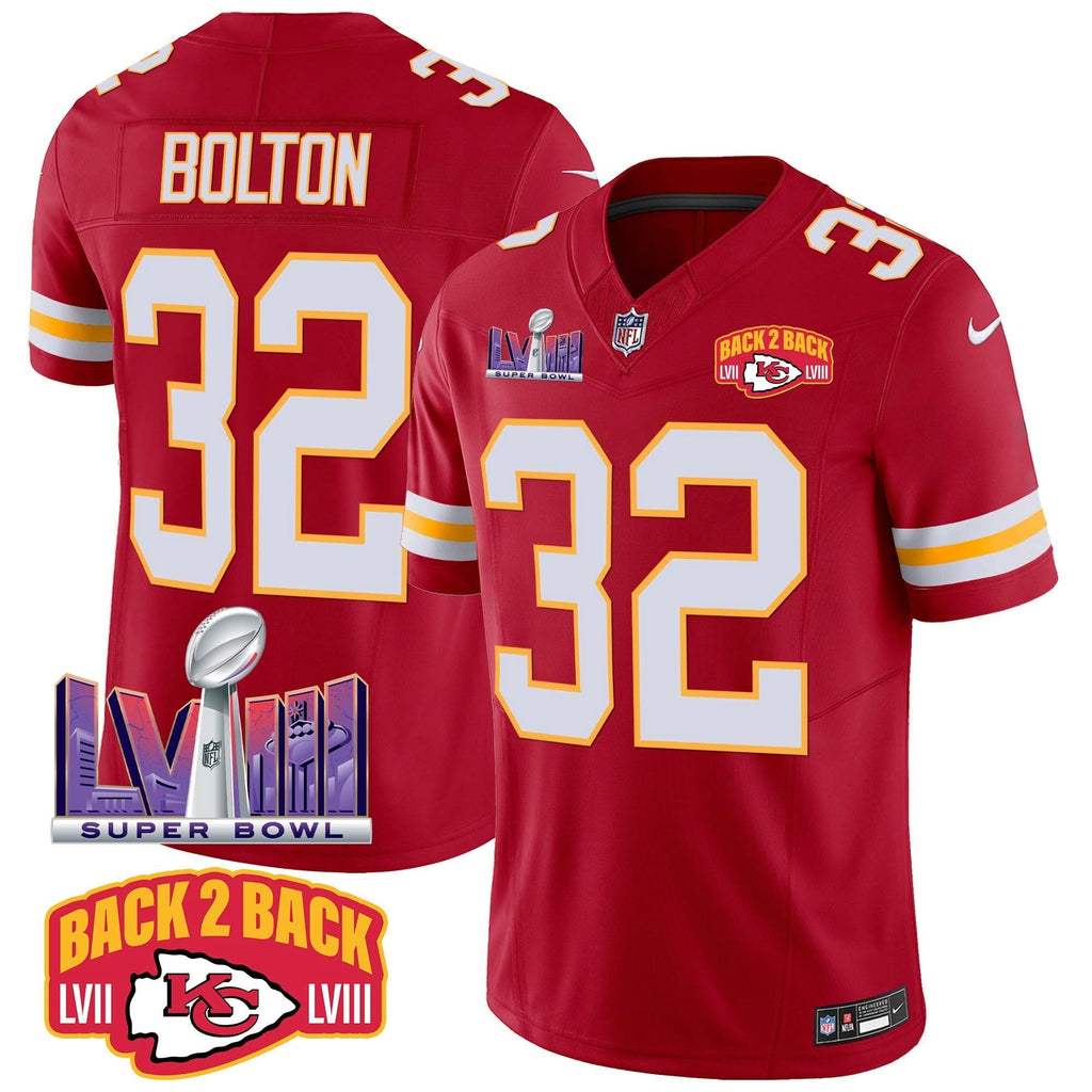 KC Super Bowl LVIII & Back 2 Back Patch Vapor Jersey