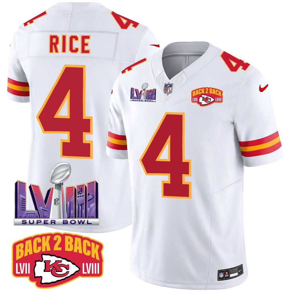 KC Super Bowl LVIII & Back 2 Back Patch Vapor Jersey