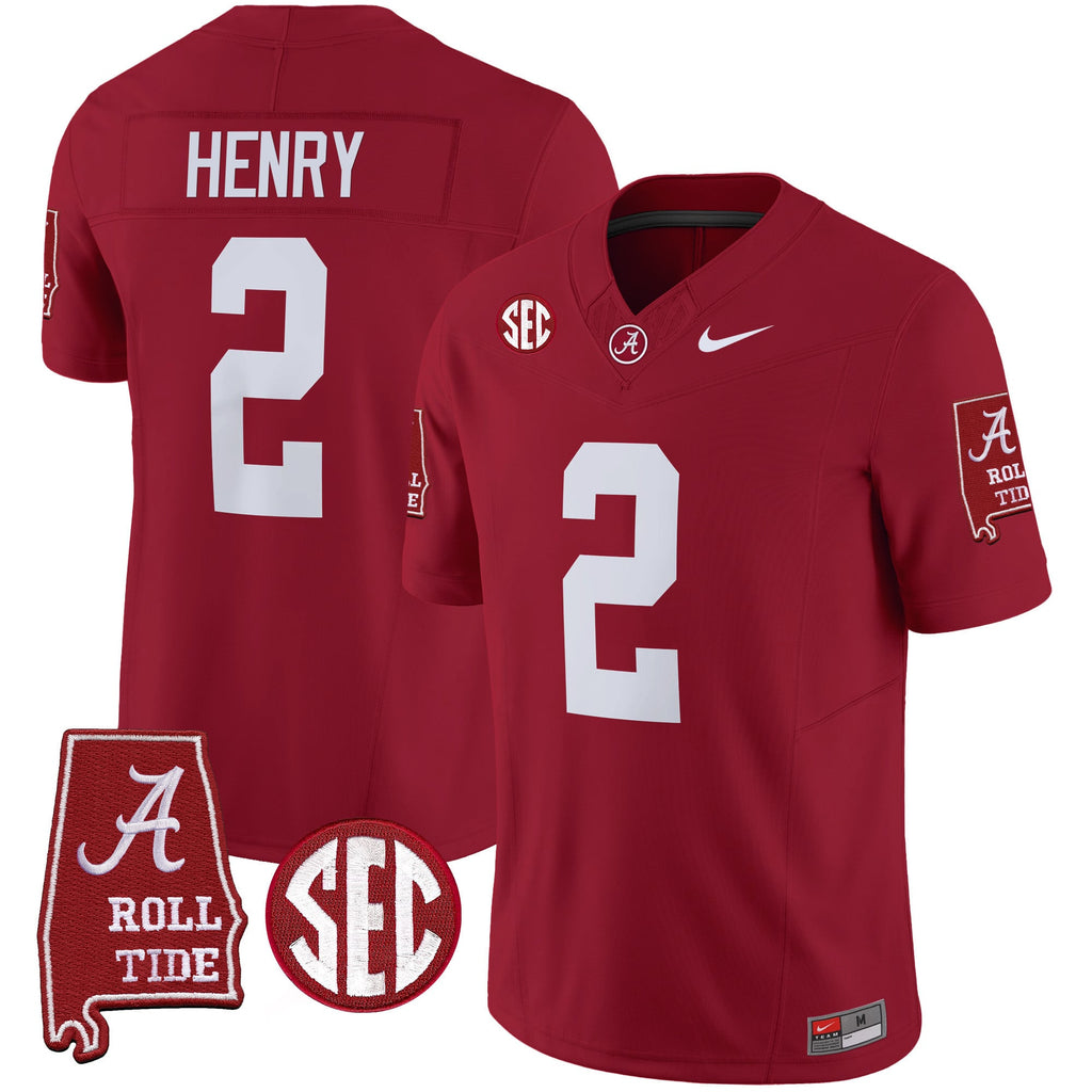 Men's Alabama Crimson Tide Vapor Limited Jersey V5 - Alabama Map - All Stitched