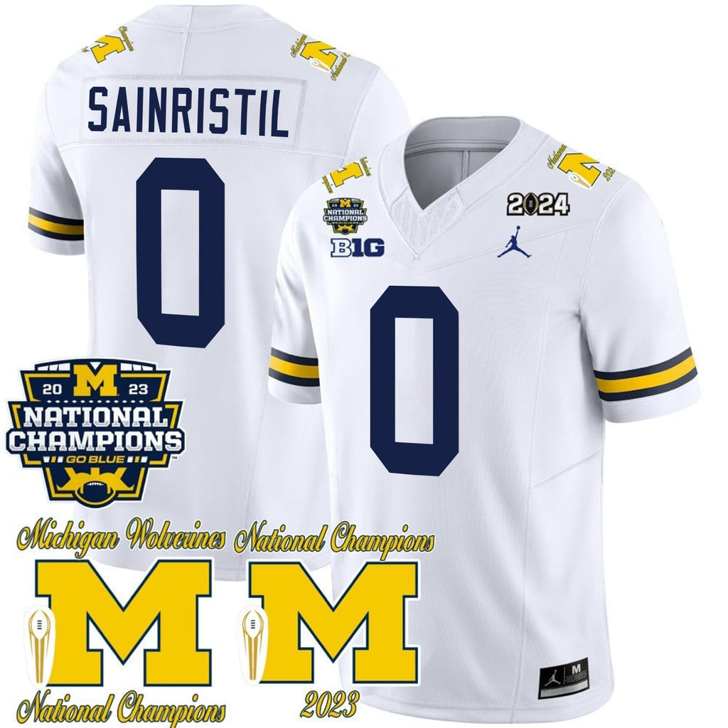 Men's Michigan Wolverines CFP 2023 National Champions Patch Vapor Jersey - All Stitched