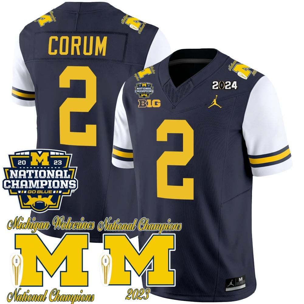 Men's Michigan Wolverines CFP 2023 National Champions Patch Vapor Jersey - All Stitched