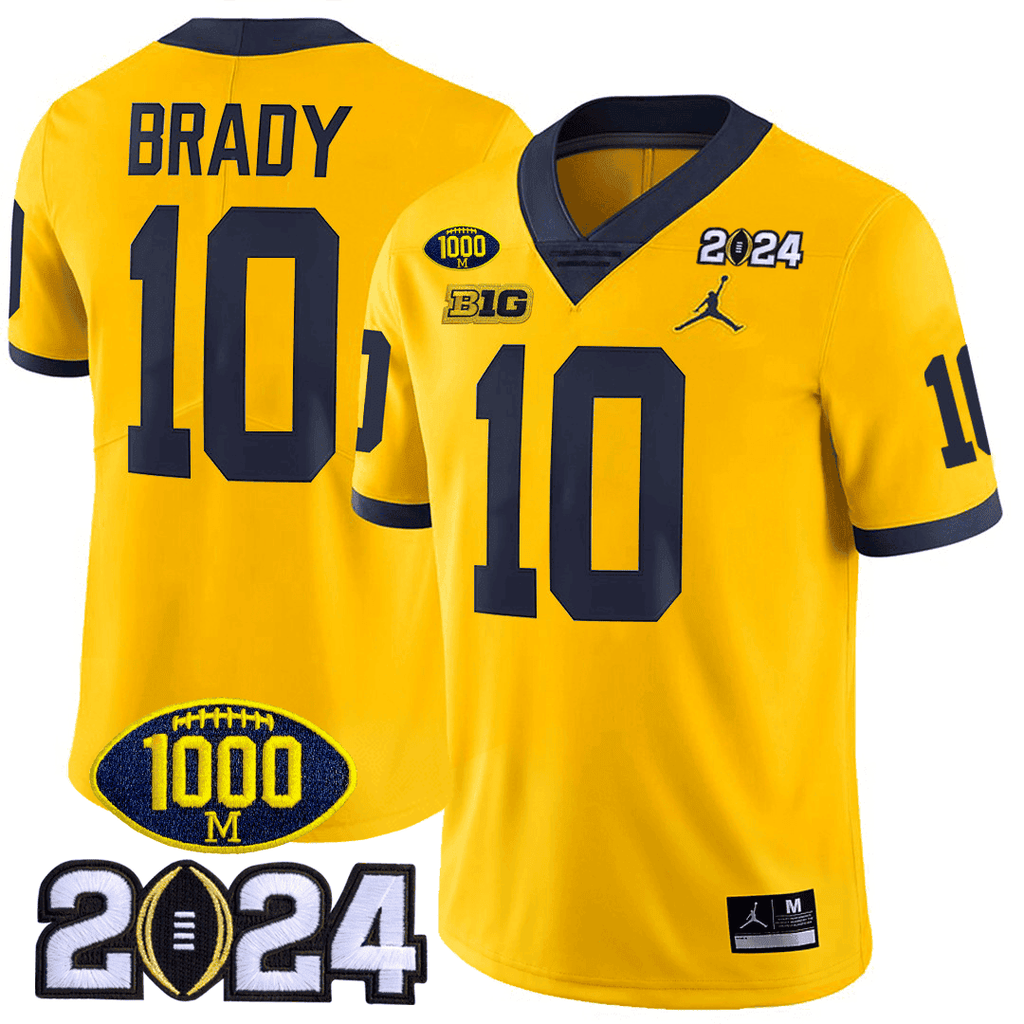 Men's Michigan Wolverines 1000 Wins & 2024 College Bowl Patch Vapor Limited Jersey - All Stitched