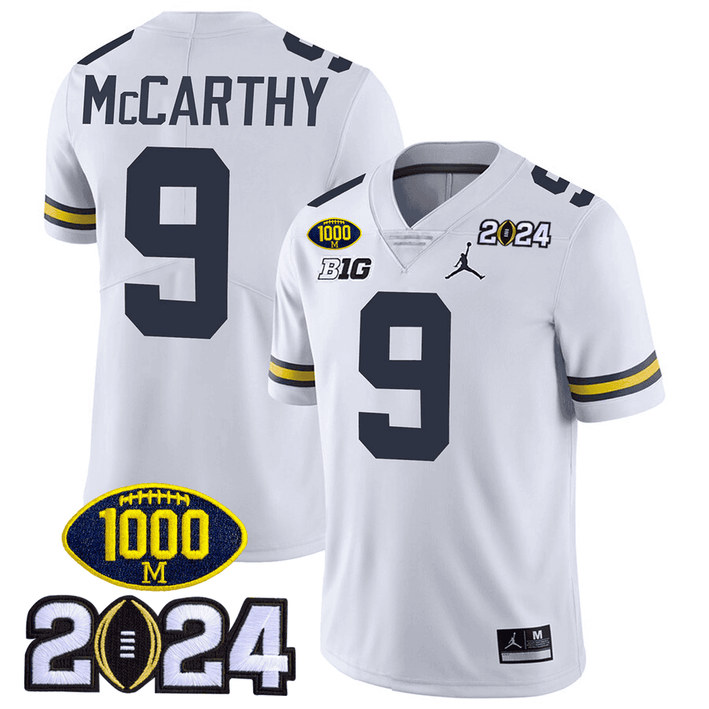 Men's Michigan Wolverines 1000 Wins & 2024 College Bowl Patch Vapor Limited Jersey - All Stitched
