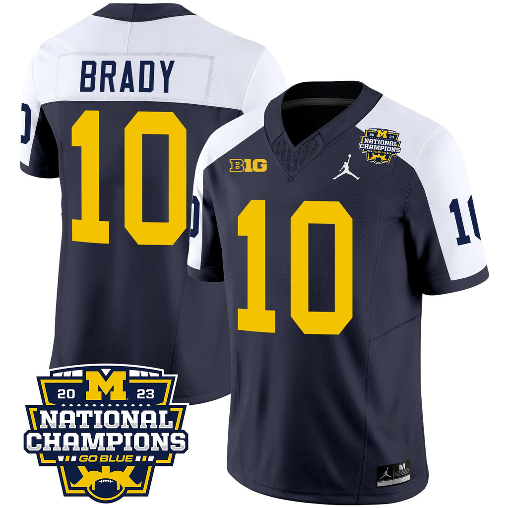Men's Michigan Wolverines 2023 National Champions Patch Vapor Jersey V2 - All Stitched