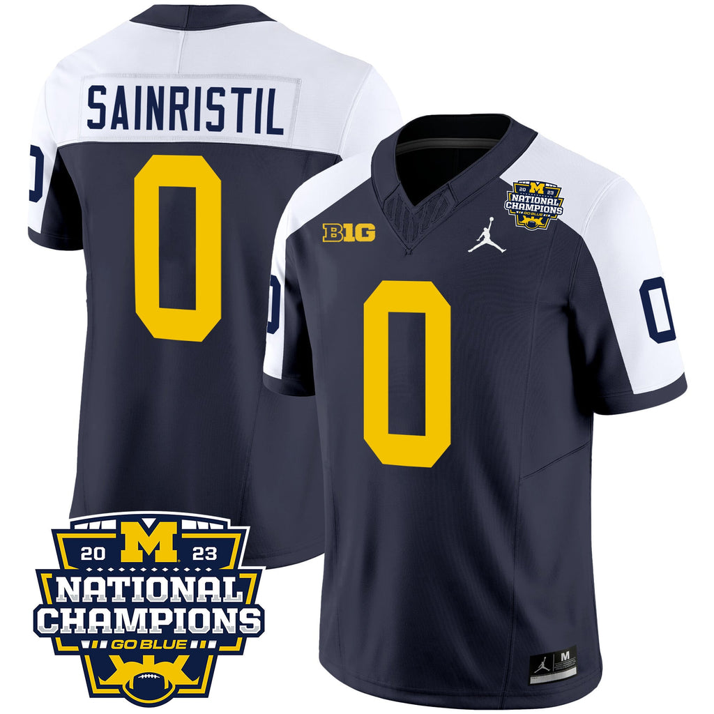 Men's Michigan Wolverines 2023 National Champions Patch Vapor Jersey V2 - All Stitched