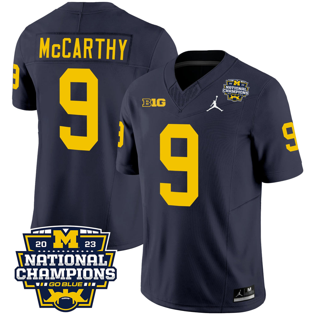 Men's Michigan Wolverines 2023 National Champions Patch Vapor Jersey V2 - All Stitched