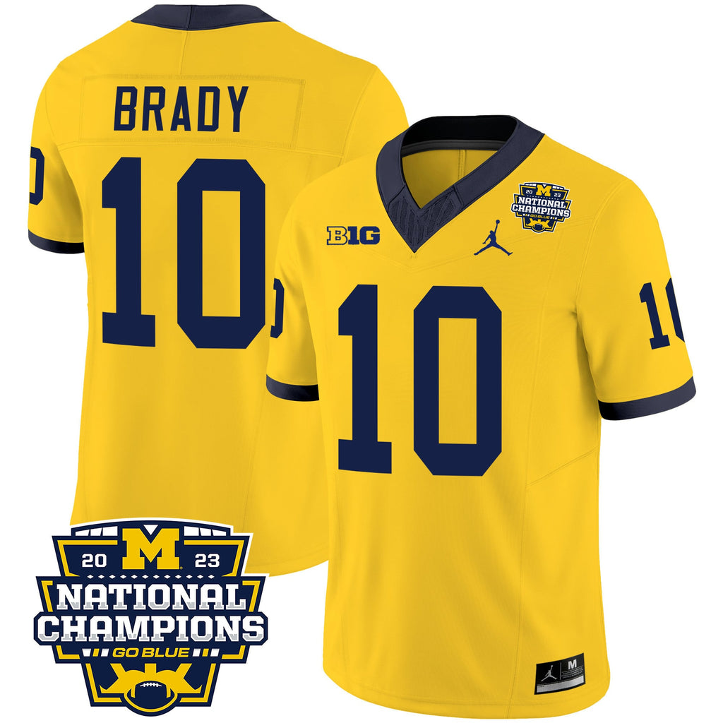 Men's Michigan Wolverines 2023 National Champions Patch Vapor Jersey V2 - All Stitched
