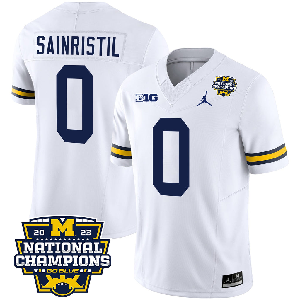 Men's Michigan Wolverines 2023 National Champions Patch Vapor Jersey V2 - All Stitched