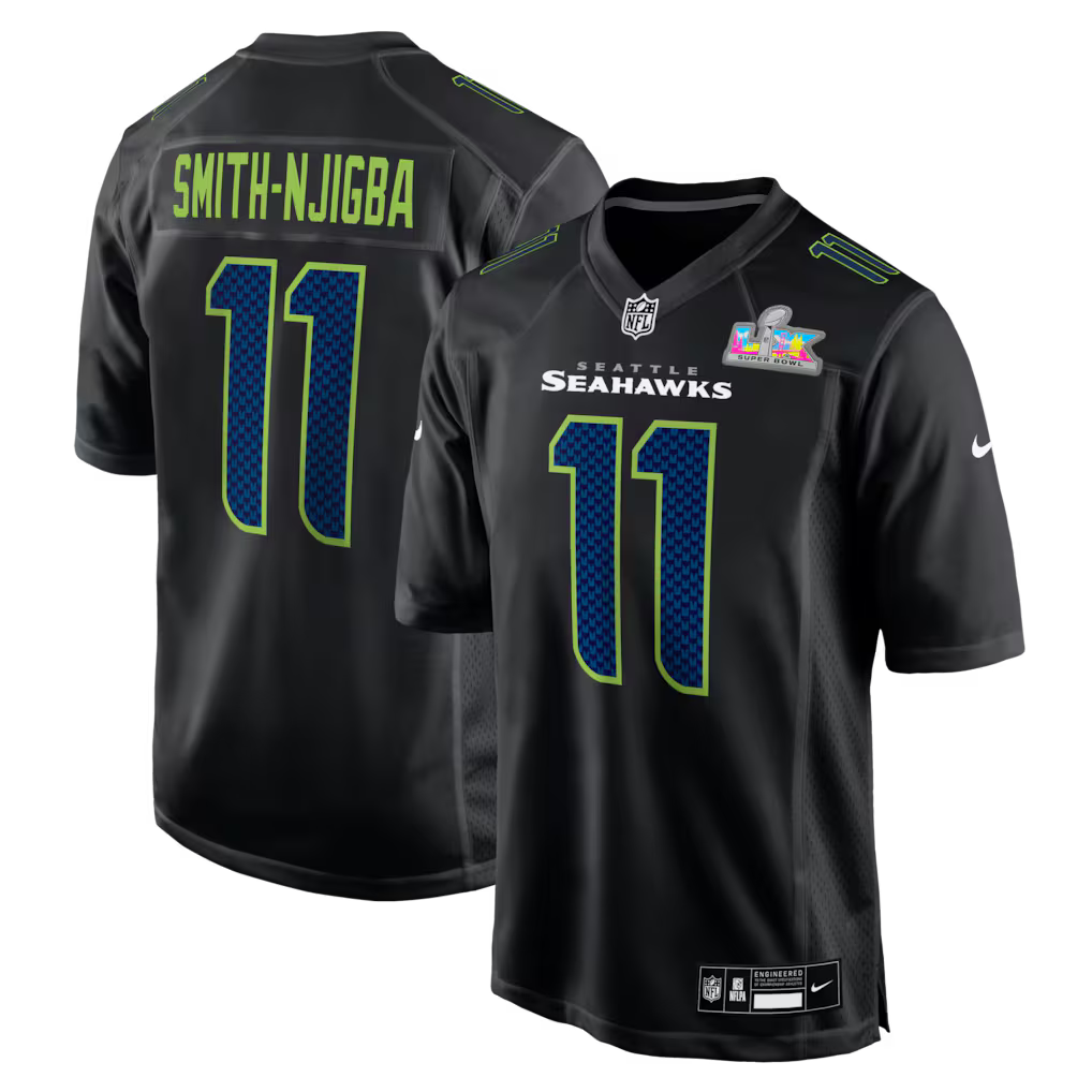 Jaxon Smith-Njigba Seattle Seahawks Super Bowl LX Patch Jersey - Carbon Black